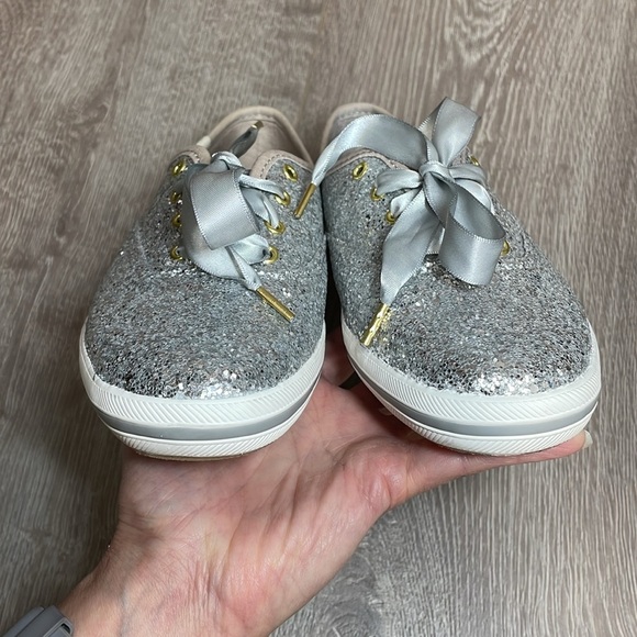 Keds X Kate Spade New York Champion Glitter Sneakers Silver Wedding 6 - Picture 12 of 16